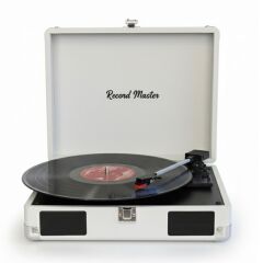 Record Master RM-311 Açık Gri Renkli Pikap - Tüm Plaklar İle Uyumlu - Power Bank lere Bağlanarak Kullanılabilme