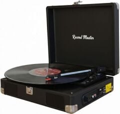 Record Master RM-311 Siyah Renkli Pikap - Tüm Plaklar İle Uyumlu - Power Bank lere Bağlanarak Kullanılabilme