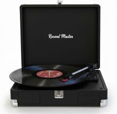 Record Master RM-311 Siyah Renkli Pikap - Tüm Plaklar İle Uyumlu - Power Bank lere Bağlanarak Kullanılabilme