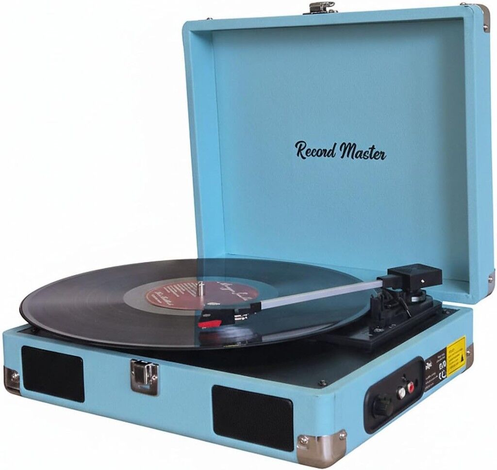 Record Master RM-311 Mavi Renkli Pikap - Tüm Plaklar İle Uyumlu - Power Bank lere Bağlanarak Kullanılabilme