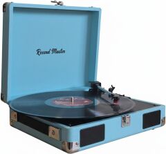 Record Master RM-311 Mavi Renkli Pikap - Tüm Plaklar İle Uyumlu - Power Bank lere Bağlanarak Kullanılabilme
