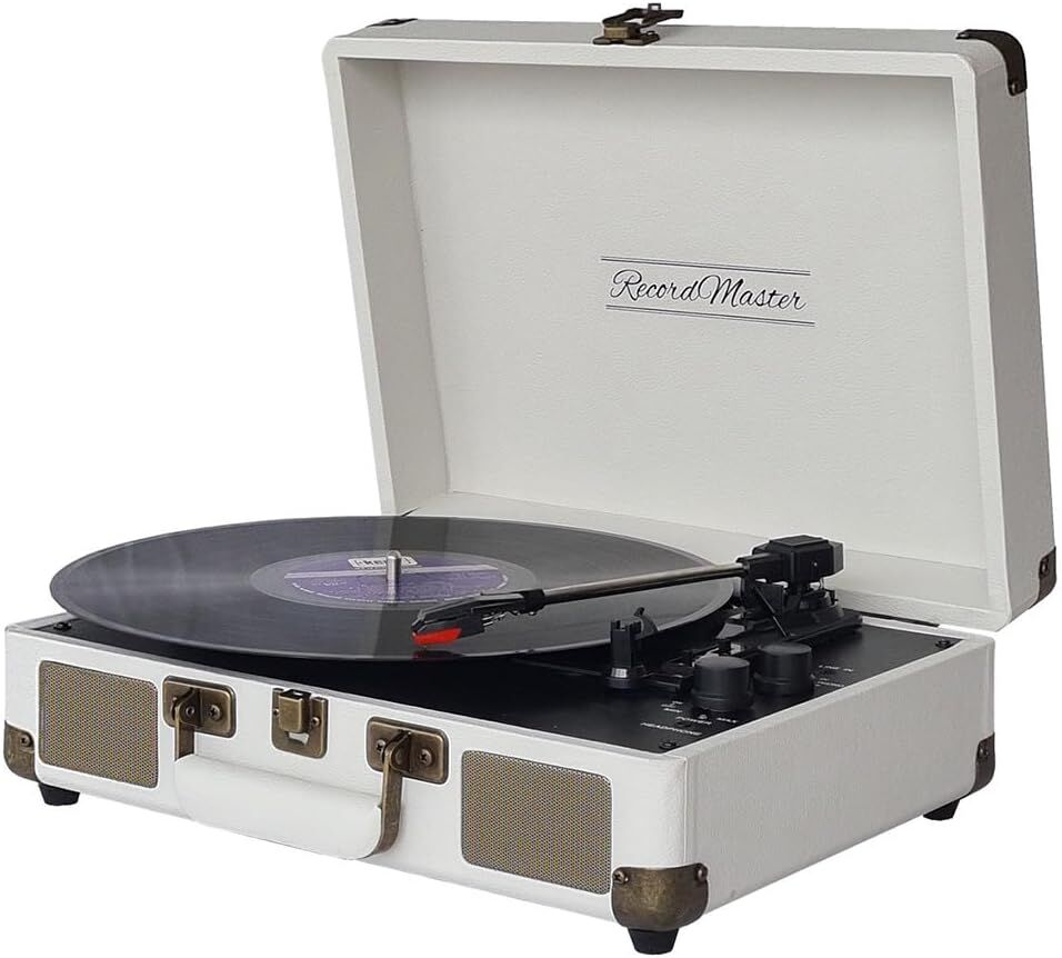 Record Master *ÜCRETSİZ KARGO Record Master ST14012 Kum Beyazı Retro Pikap Bluetooth ve Şarj Özellikli Özel Dış Kaplama Retro Pikap 33, 45, 78 Devir