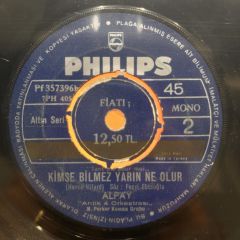 Alpay ‎– Asla Bir Daha Sevemem / Kimse Bilmez Yarın Ne Olur 1969 BASKI 45Lİ