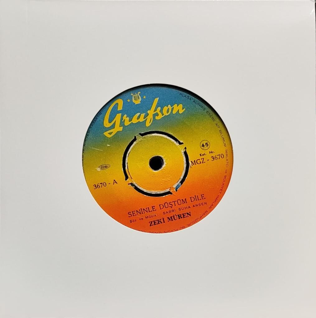 Zeki Müren – Seninle Düştüm Dile / Aşk Yalanmış 45'lik
