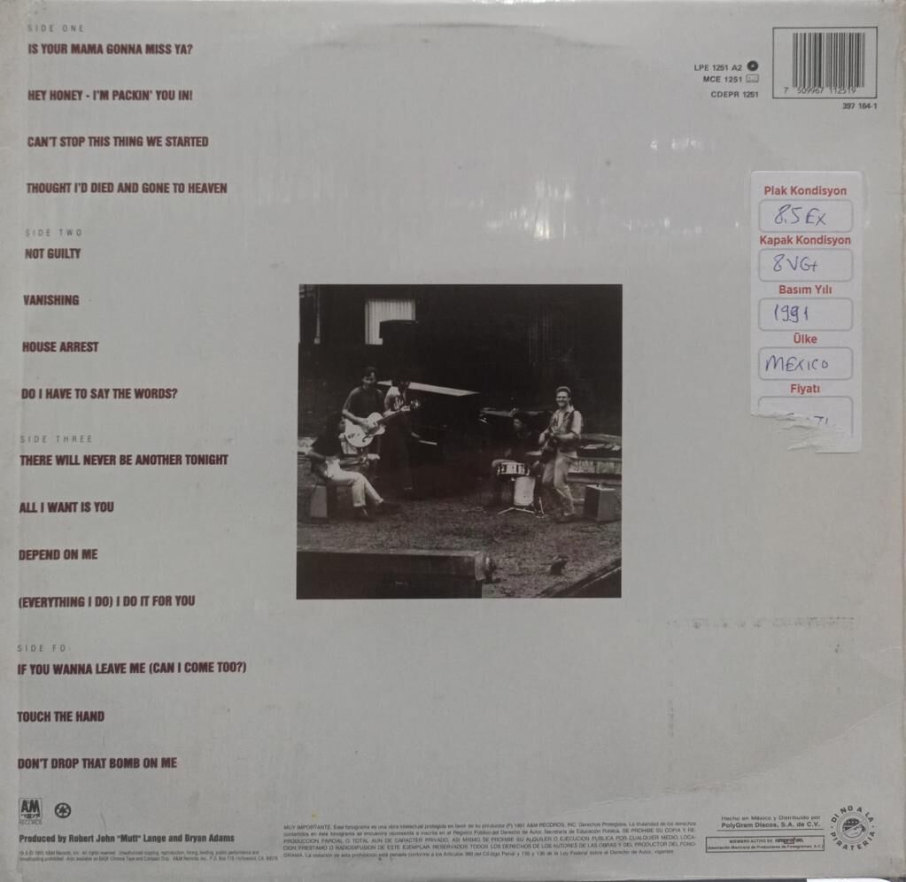 Bryan Adams – Waking Up The Neighbours LP