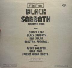 Black Sabbath – Attention! Volume Two Black Sabbath , War Pigs ve diğer efsaneler 1975 BASKI LP
