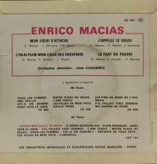 Enrico Macias – J'appelle Le Soleil 45'lik