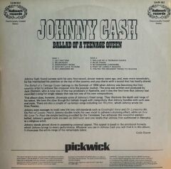 Johnny Cash – Ballad Of A Teenage Queen 1970LER İNGİLTERE BASKI LP