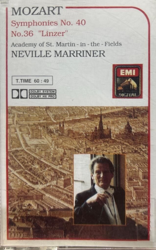 KASET Mozart, Sir Neville Marriner – Symphonies No. 40 No.36 ''Linzer'' 1989 BASKI KASET