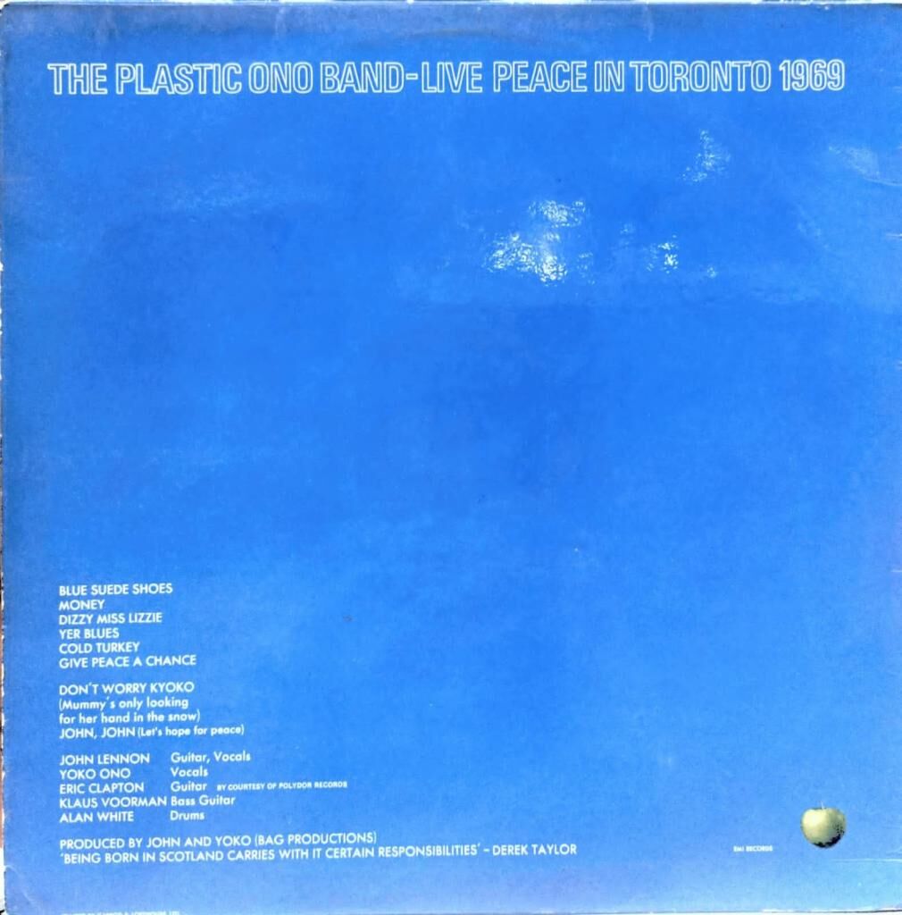 The Plastic Ono Band – Live Peace In Toronto 1969 LP