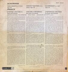 Schumann*, Franck* – Schuman: Piano Concerto In A Minor, Op. 54. Franck: Variations Symphoniques