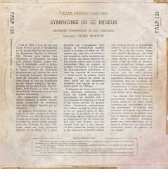 César Franck — Orchestre Symphonique De San Francisco* - Pierre Monteux – Symphonie En Ré Mineur