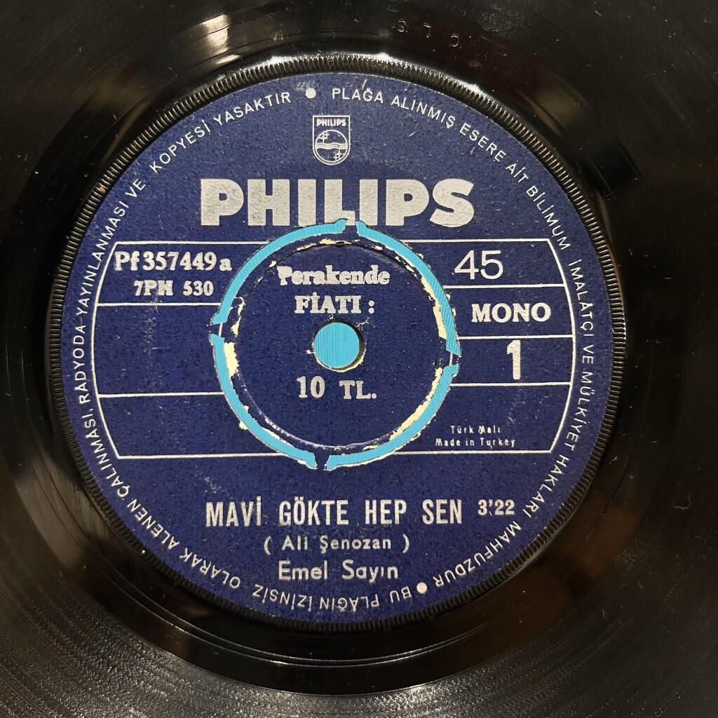 Emel Sayın ‎– Mavi Gökte Hep Sen / Bekliyeceğim 45LİK