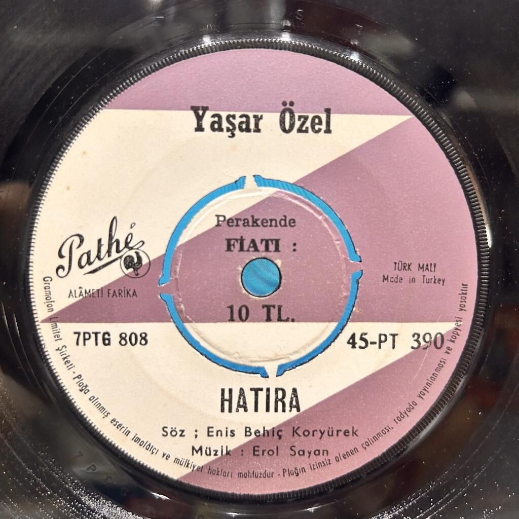 Yaşar Özel ‎– Hatıra / Duydum Ki Güzel 45LİK