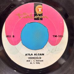 Ayla Algan ‎– Koca Öküz / Vermediler 1973 BASKI 45LİK