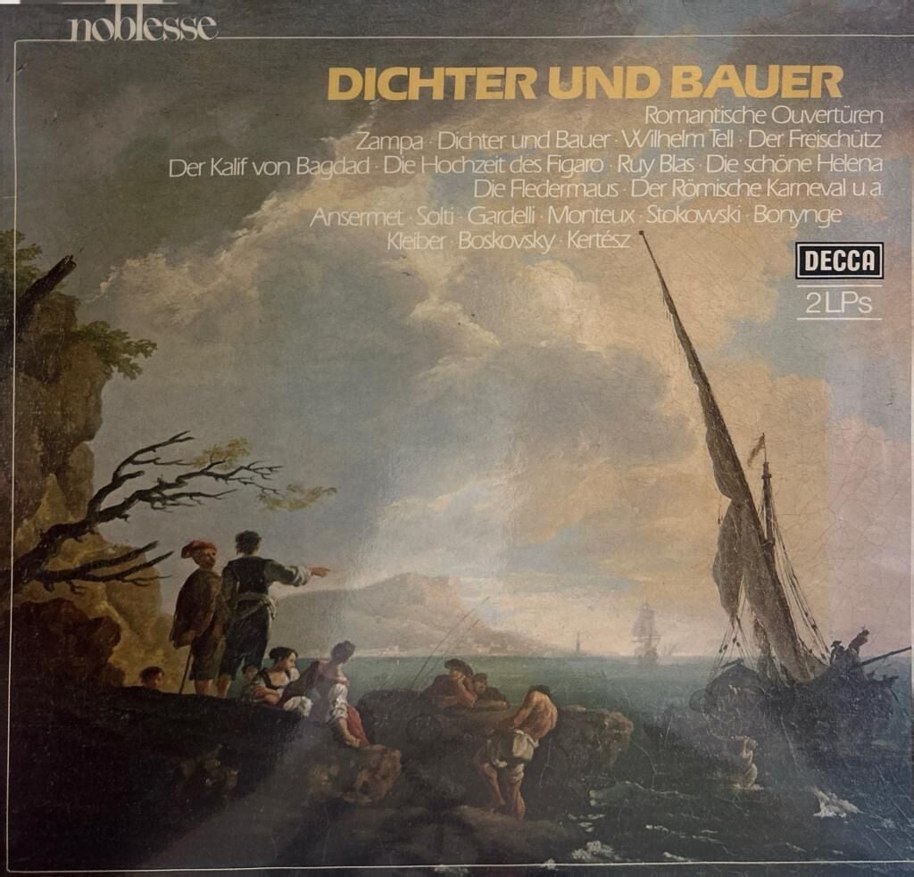 Romantische Ouverturen Schubert Mozart Wagner Dvorak Strauss ve diğerleri 70ler almanya baskı ÇİFT PLAK LP