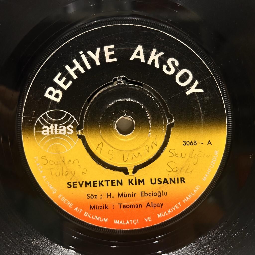 Behiye Aksoy ‎– Sevmekten Kim Usanır / Kıskanırım 45LİK