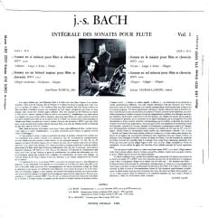 J.S. Bach - Jean-Pierre Rampal, Robert Veyron-Lacroix – Intégrale Des Sonates Pour Flute, Vol.1 LP