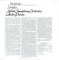 André Previn, London Symphony* – Mendelssohn - Symphony No. 4 in A, Op. 90 (''Italian'') / Ruy Blas: Overture / Prokofiev - Classical Symphony LP