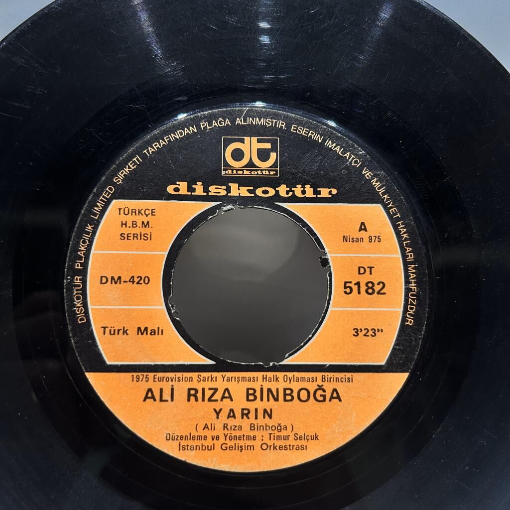 Ali Rıza Binboğa ‎– Yarın / Sen De Katıl Bize 1975 BASKI 45LİK