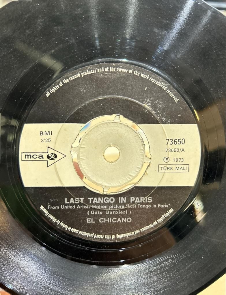 El Chicano ‎– Last Tango In Paris / Viva La Raza Paris'te Son Tango Orjinal Film Müziği 1973 BASKI 45LİK