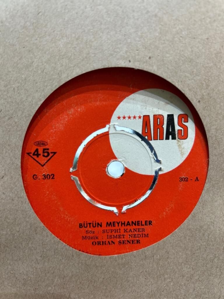 ORHAN ŞENER BÜTÜN MEYHANELER / MAKSADIN BİRAZCIK DNEM BASKI 45LİK
