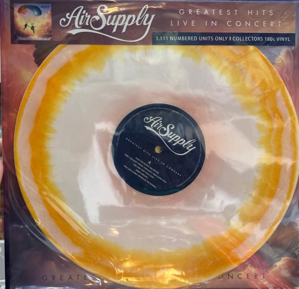 Air Supply ‎– Greatest Hits Live In Concert LİMİTLİ BASKI RENKLİ LP PLAK