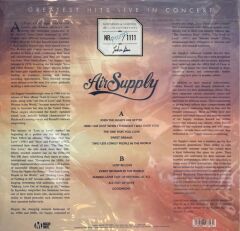 Air Supply ‎– Greatest Hits Live In Concert LİMİTLİ BASKI RENKLİ LP PLAK