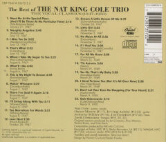 DİKKAT CD !!! The Nat King Cole Trio – The Best Of The Nat King Cole Trio: The Vocal Classics (1947-1950) CD