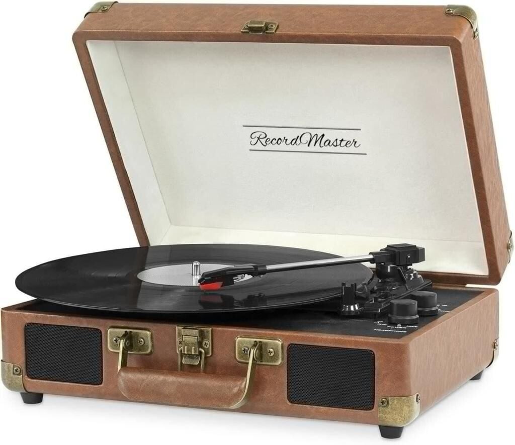 Record Master *ÜCRETSİZ KARGO Record Master ST14012 Kahverengi Retro Pikap Bluetooth ve Şarj Özellikli Özel Dış Kaplama Retro Pikap 33, 45, 78 Devir