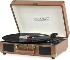 Record Master *ÜCRETSİZ KARGO Record Master ST14012 Kahverengi Retro Pikap Bluetooth ve Şarj Özellikli Özel Dış Kaplama Retro Pikap 33, 45, 78 Devir