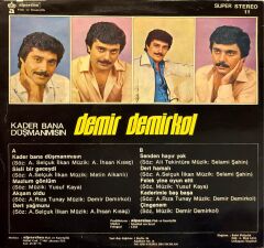 Demir Demirkol ‎– Kader Bana Düşmanmısın 1981 BASKI LP