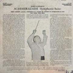 Scheherazade - Symphonic Suite Rimsky-Korsakov Barış Manço Şehrazad orjinali bu albümde 1955 BASKI LP