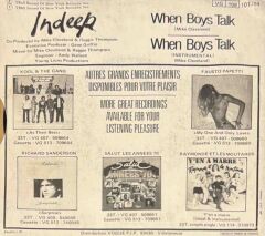 Indeep – When Boys Talk 45'lik
